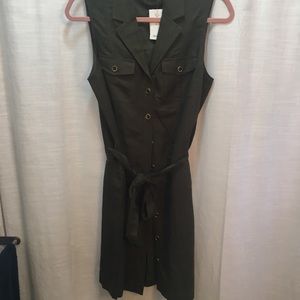 Olive Linen shirt dress - NWT